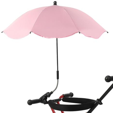 Xiixuuj Sombrilla Carrito Bebe, Parasol Carro Bebe, Protección UV 360 Cochecito Sombrilla, Paraguas Para Cochecito Con Abrazadera Ajustable, Clip De Protección UV En El Cochecito De Paraguas