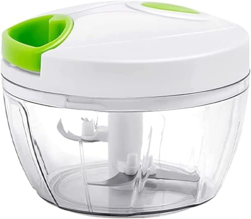 FLASHPRIX Picadora Manual Multiusos de 3 Cuchillas, Mini Picadora Ideal para picar Frutas, Verduras Especias y Frutos Secos