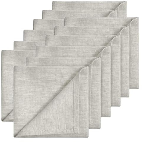 Pack of 12 Rustic Natural Cotton Fabric Napkins, Linen Napkins, Set of 12,Comfortable, Soft and Reusable, Cloth for Wedding Party and Party Decoration Set