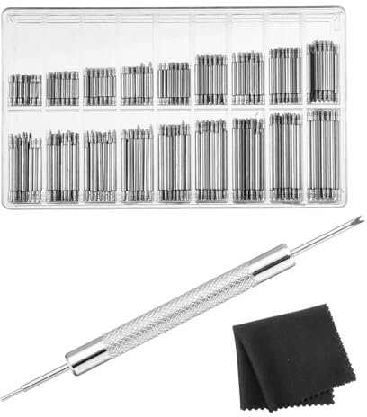 DIVINA VITAE Uhrenarmband Stifte Federstege Werkzeug Set 360 Stück Edelstahl Uhren Federstegwerkzeug Uhrenglieder Entferner für Uhrenarmband Ersetzen Justage Reparatur (8–25 mm)