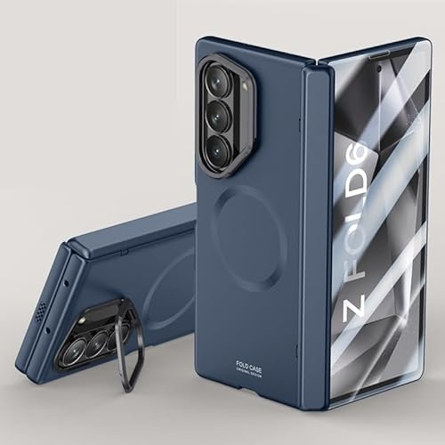 Custodia a libro per smartphone Compatible with Samsung Galaxy Z Fold 6 Case with Screen Protector, [Compatible with Magsafe] Shockproof Case Protective Phone Cover with Stand for Samsung Galaxy Z Fol