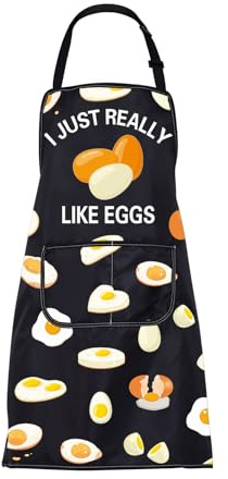 ENSIANTH I Just Really Like Eggs Apron Egg Lover Gifts Cute Egg Gifts Cooking Kitchen Chef Baking BBQ Apron with Pockets
