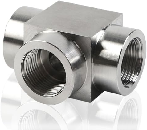 304 Edelstahl Rohrverschraubung 1/4 Zoll NPT Innengewinde T-Verbindungsstück Kupplung für Hydraulikölleitungen