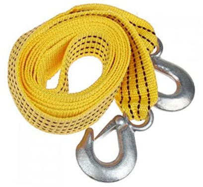 SOLUSTRE Cinghia Traino Resistente Toni Metri Con Ganci Di Sicurezza Ferro Corda Da Trazione Per Auto e Camion Alta Visibilità Gialla Per Emergenze Stradali