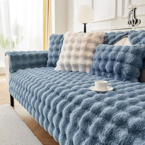 DODOBD Neue Weiche Plüsch Waschbar Sofaschutz,Sofa überwurf 1 2 3 Sitzer,Couch überzug L Form,Sofa Cover L Shape,Sofaschoner rutschfest,Universelle Sofabezug Ecksofa,für Wohnzimmer