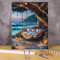 Aimaor Malen Nach Zahlen Erwachsene Schaukel mit Meerblick,DIY Paint by Numbers Kit mit 3-Pinseln und Acrylfarbe Leinwand Handgemalt Ölgemälde für Home Decor(Rahmenlos) - 60x75cm