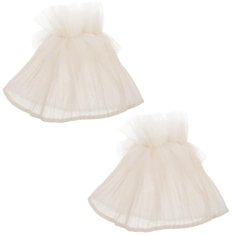 Healvian Floral Mesh Fake Sleeves Cuffs for Nail Art Presentation – 1 Pair Elastic Wrist Cuffs Decorative Faux Accessories for Brides and Costumes for Stylish Showcases