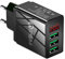 Chargeur USB 3 Ports, Chargeur Secteur Universel 5V/2.4A (3.0A Max), Adaptateur Mural avec Écran LCD Numérique, Charge Rapide QC3.0 pour i-Phone, i-Pad, Android, Sam-Sung, Huawei, Xiaomi et Plus