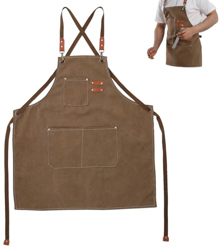 Molyorch Duradero Delantal para Herramientas Organizadas Hombre y Mujer, Delantal de Trabajo con Bolsillos con Tirantes Ajustables, para Carpintero Jardín/Pintor/Barrista