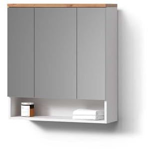 Livinity Armoire de Toilette Tanaro, Blanc, 70x77.5cm | avec 3 portes