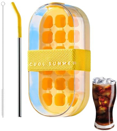 Ice Mold, Ices Crush Cup, Reusable Easy Release Bottle, 22.8/7.6/1 Inches, Non Stick Silicone Chamber, Quick Chill Design for Home Café Restaurant Cocktail Drinks, Multicolor