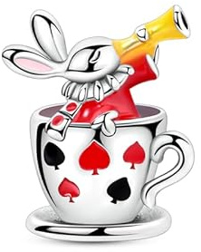 Poker Teacup Rabbit Bead Charm, Charm for Bracelet