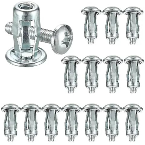 Kit di bulloni e dadi for rivetti a forma di petalo, dadi for rivetti in metallo ad espansione, morsetti for targa, dadi di bloccaggio, elementi di fissaggio a parete(80PCS,M4x20mm)