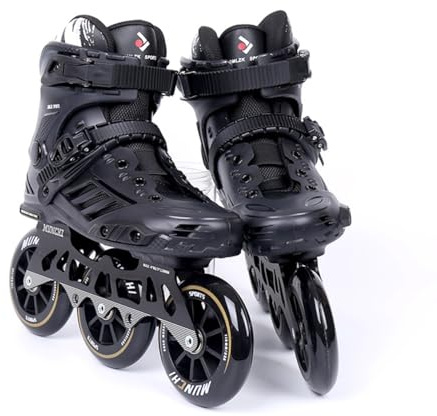 MHXZKHL Pattini A Rotelle A 3 Ruote, Pattini in Linea Professionali da 110 Mm per Uomo E Donna, con Cuscinetti ABEC-9, Pattini da Fondo Ad Alte Prestazioni per Adulti(Size:42)