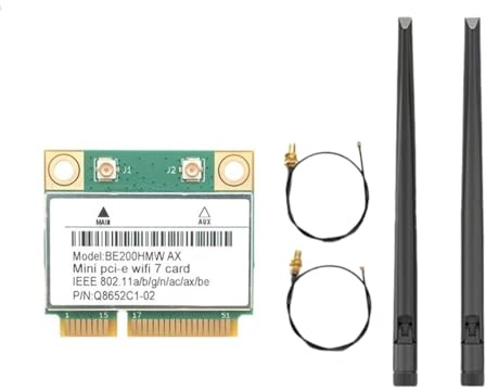 Cenei WiFi 7 BE200 WiFi Adapter Bluetooth 5.4 Tri-Band 2.4G/5G/6GHz 8774Mbps Wireless Network Adapter withAntenna 8774Mbps, BE200NGW Wireless Network Adapter forWin10/11