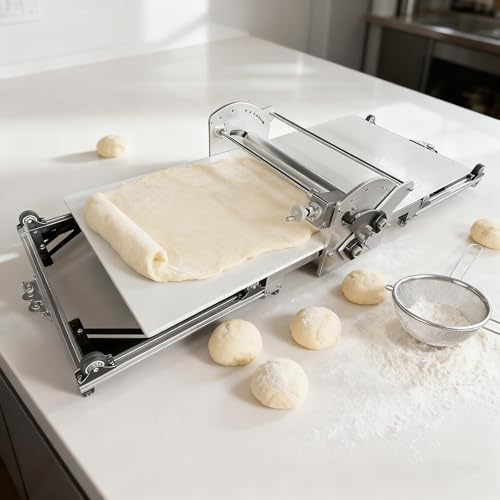 Laminoir à pâte électrique Laminoir à pâte comptoir Machine à laminer pâte Pâtisserie croissant Pâtisserie danoise Rouleau boulangerie Pâte feuilletée Pizza Machine à laminer la pâte pliable