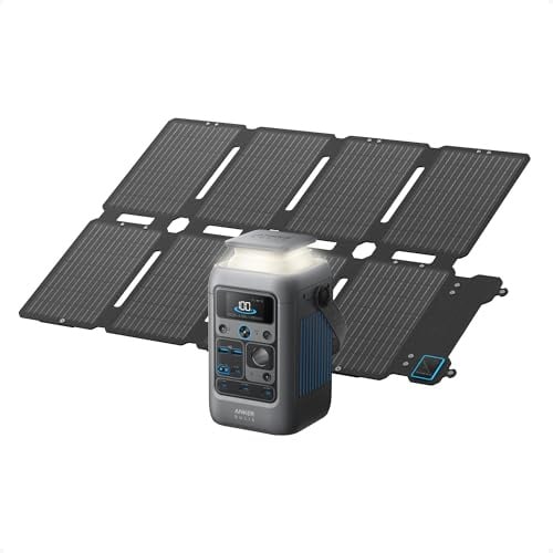 Anker SOLIX C300 DC Powerbank Powerstation + 100W Solarpanel, 288Wh Akku | Für mehrere Geräte, LiFePO4 Akku, 300W Solargenerator, Camping, Reisen, Notfälle (Netzteil nicht im Lieferumfang)