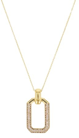 JOOP! Kette mit Anhänger 925 Sterling Silber Damen Halsschmuck, mit Zirkonia synth., 42+3 cm, Pink, Kommt in Schmuck Geschenk Box, 2038944