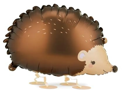 Folienballon Igel Walking Ballon Igelchen mit kleinen Füßen Hedgehog Luftballon Geschenk Kinder Deko Kindergeburtstag, Ostern, Frühling, Herbst, Größe 58x36 cm
