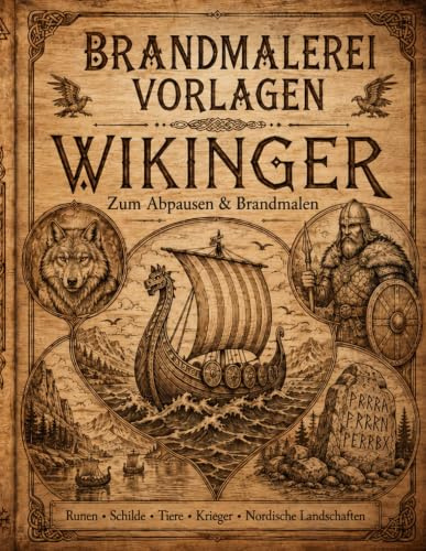 Brandmalerei Vorlagen Wikinger: Nordische Motive zum Abpausen und Brandmalen mit Runen, Tieren, Kriegern, Schiffen und Landschaften