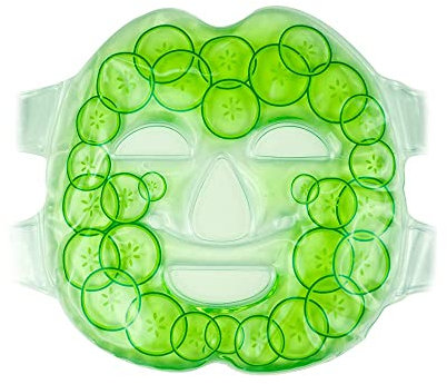 Cooling Mask/Face Ice Pack for Injuries Reusable Cooling Face Mask Gel Ice Pack for Face Swelling, Cucumber Style Ice Mask Hot Cold Compress for Face Swollen, Puffy Face, Tired Eyes