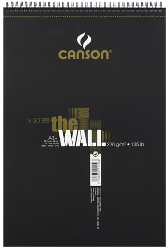 CANSON The Wall Marker 200gsm A3 Paper Extra Smooth 30 White Sheets | Extra Smooth, Spiral Pad Short Side, For Professional Artists & Illustrators