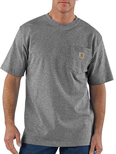 Carhartt Men's Workwear Pocket Short Sleeve T Shirt Work Utility, Granite Heather, XXL