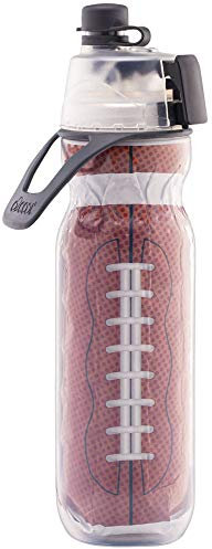 O2COOL Mist 'N Sip 2-in-1 Mist and Sip Sports Bottle, 20 oz, Football