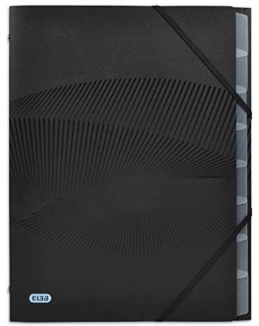 ELBA Osmose Ordnungsmappe, 8 Fächer, Polypropylen, blickdicht, A4, Schwarz