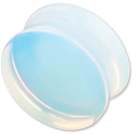viva-adorno 1 Stück Saddle Plug Flesh Tunnel Ohrpiercing synthetischer Opal Glas Opalith Größe 4-22mm Z118