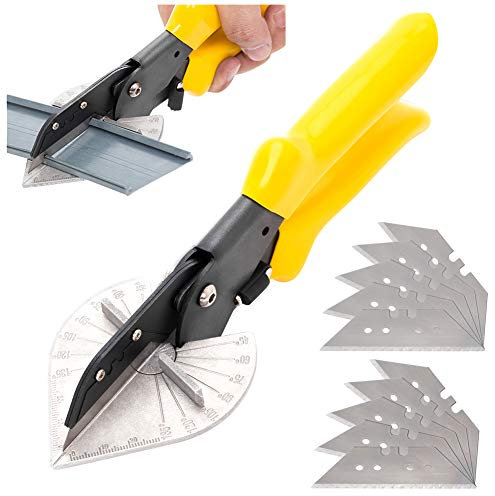 Pince coupante pour joint d'étanchéité Multi-angles,Pince pour coupes obliques pour profilés en plastique et en caoutchouc,Joint de cisaillement,Multi-Angle pour coupe-bordure-avec lot de 10 lames