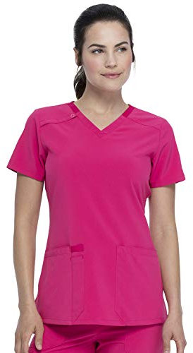 Dickies EDS Essentials Damen Scrub Top mit V-Ausschnitt - Pink - X-Groß