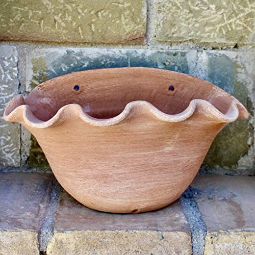 Gerla da muro in terracotta vaso per piante e fiori 100% made in Italy lavorato a mano al tornio (non a stampo) interno casa esterno giardino
