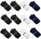 LANCETTI - 12 Paia Calzini Corti Sneaker per Uomo o Donna, Fantasmini in Cotone Filo di Scozia, Nero, Blu Navy. Bianco 43-46