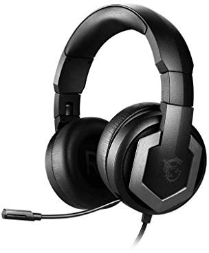 MSI Immerse GH61 Cuffia Gaming Over Ear 7.1, driver 40mm by ONKYO, attacco USB (controller volume su cavo) o Jack 3.5, microfono retrattile, design piegevole ed ergonomico, nero