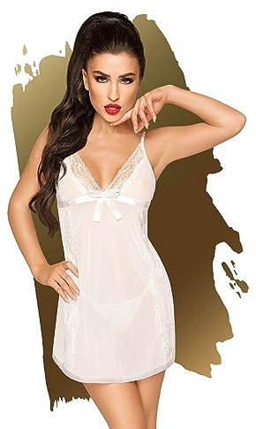 Penthouse, Kleid, Negligee, verschiedene Größen, Dessous, 'Casual seduction', 2 Teile, weiß, Größe:S-M