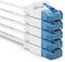 deleyCON 5x 0,5m CAT6 Cavo Piatto Cavo di Rete 1000 Mbit Gigabit LAN - Cat 6 RJ45 Cavo Ethernet Cavo Patch Cavo di Installazione Sottile Piatto - per Internet Interruttore Router Modem - Bianco