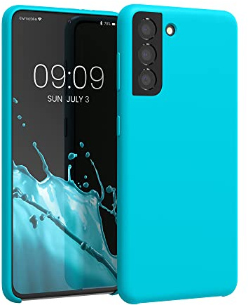 kwmobile Handyhülle für Samsung Galaxy S21 Hülle - Case Silikon - Kabelloses Laden - Schutzhülle Cover in Cool Glacier