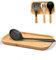 Large Wooden Spoon Rest, 9.7'' Stove Top Bamboo Spoon Holder, Kitchen Counter Cooking Utensils Rest, Farmhouse Small Food Serving Tray for Spatulas, Spoons,Turners, Ladles and Teaspoons