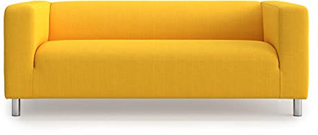 MASTERS OF COVERS Ersatzsofabezug für IKEA Klippan 2-Sitzer, Klippan 2 er Sofabezug, Loveseat, Sofa Überzug, 180 cm x 85 cm x 58 cm (Gelb, Polyester)