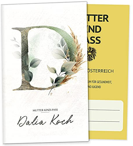 OLGS Mutter-Kind-Passhülle Österreich Buchstabe - Personalisierte Schutzhülle, individuelles Schwangerschaftsgeschenk MuKiPass Hülle - Motiv 22