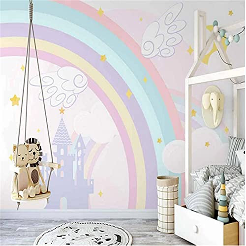 MUMUWUSG 3D-Vlies Fototapete Farbe Mode Regenbogen Wolken 3D Fototapete Moderne Wanddeko Wandbilder Moderne Wand Tapete Wohnzimmer Schlafzimmer Büro Flur Dekoration 460X280Cm