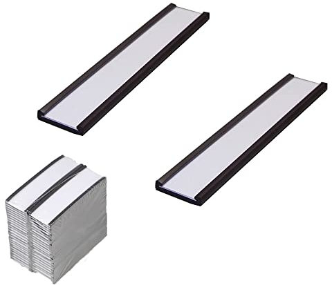 30 Pcs Magnetic Label Holders with Magnetic Data Card Holders with Clear Plastic Protectors for Metal Shelf,Magnetic Racking Labels Shelf Sign and Ticket Holder (3 * 1inch)