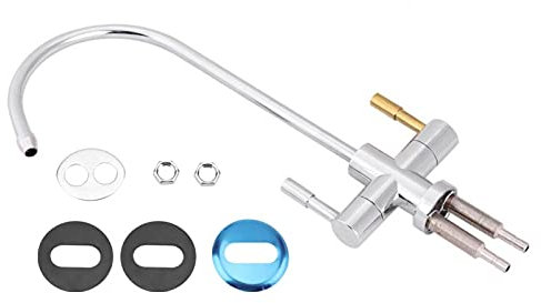 YUMILI Rubinetto da Cucina in Acciaio Inossidabile 1/4'' Doppi Fori Rubinetto per Lavello Cromo Osmosi Inversa RO Filtro per Acqua Potabile per Bagno Cucina