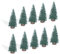 10 Stück 10,2 cm Mini Weihnachtsbaum Flaschenbürste Bäume Weihnachten Dorf Bäume Ornamente Mini Kunststoff Weihnachtsbäume mit Holzsockel für Weihnachtsdekoration Miniatur Weihnachtsbaum