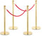 Stagecaptain PLS-150 Deluxe 4.2-150G Absperrständer Personenleitsystem - 4 Edelstahl-Stative und 2 rote Seile mit 1,5m Länge - Für Konzerte, Ausstellungen, Hotels, Kinos u.v.m. - gold