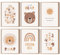 HappyArts® | Kinderzimmer Bilder A4 Poster 6er Set Deko Mädchen Junge Babyzimmer | Regenbogen Alphabet Zahlen ABC Lernposter Tiere Löwe Bär OHNE RAHMEN