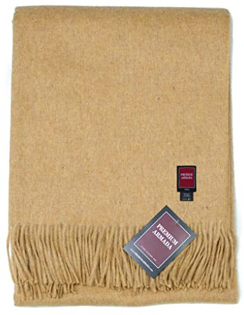 Wolldecke Sofa mit Alpakawolle, Schurwolle,etc elegant, warm, widerstandsfähig & weich. (gelb)