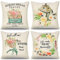 Weldomcor 4 Stück Kissenbezug Deko Kissenhülle Leinen Kissenbezug 45x45 Frühling Sommer Dekorative Kissenhülle Sofakissen Dekokissen Bezug Kissen für Wohnzimmer Schlafzimmer Kissen Deko, Blumen