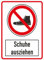 Daged Schuhe ausziehen Aufkleber Grösse 14x10 cm Gebotszeichen Hinweiszeichen Sicherheitszeichen Sticker MT-047